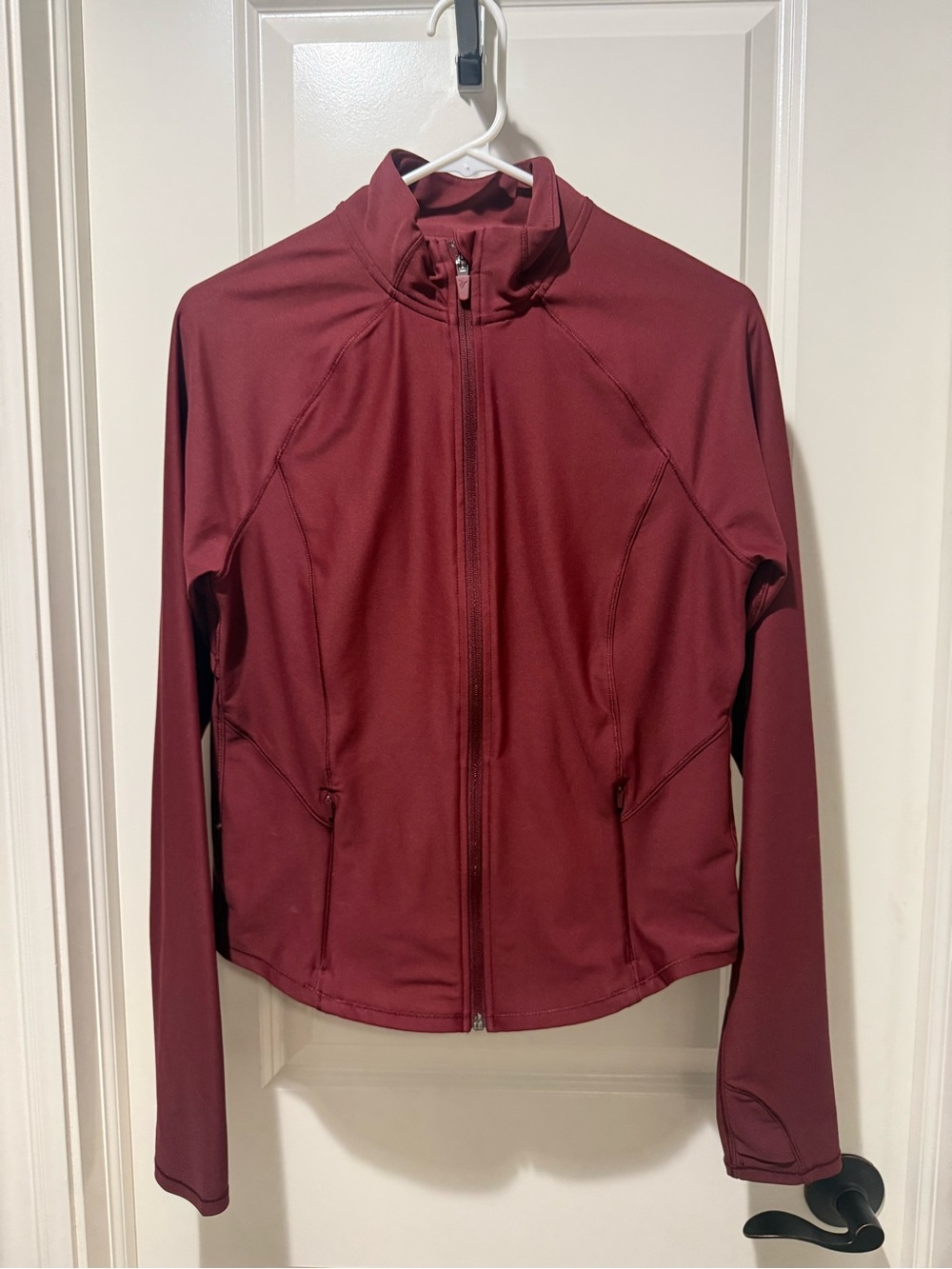 Women's Old Navy Studio Smooth Maroon Zip-Front Performance Jacket